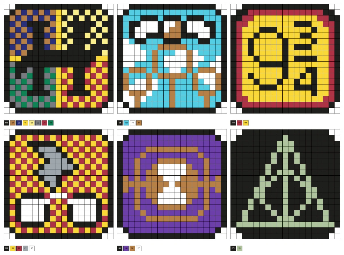 Six Harry Potter Coasters perler beads