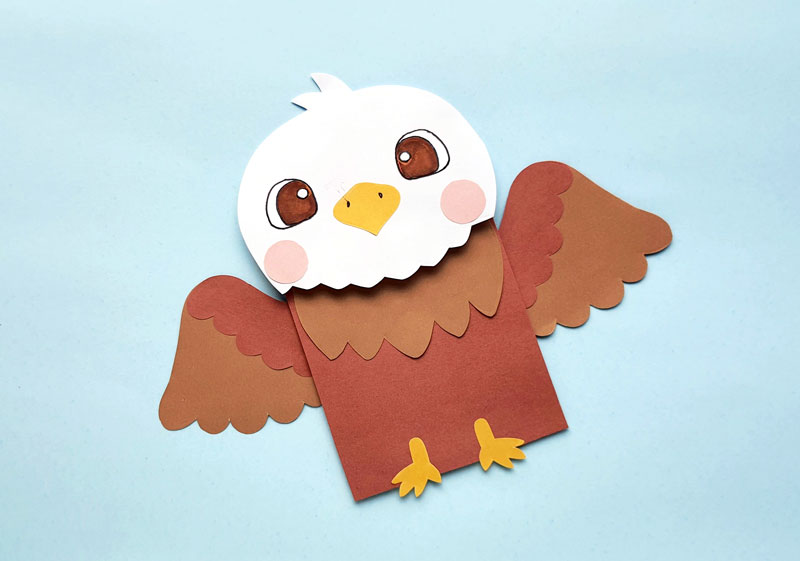 bald eagle craft puppet