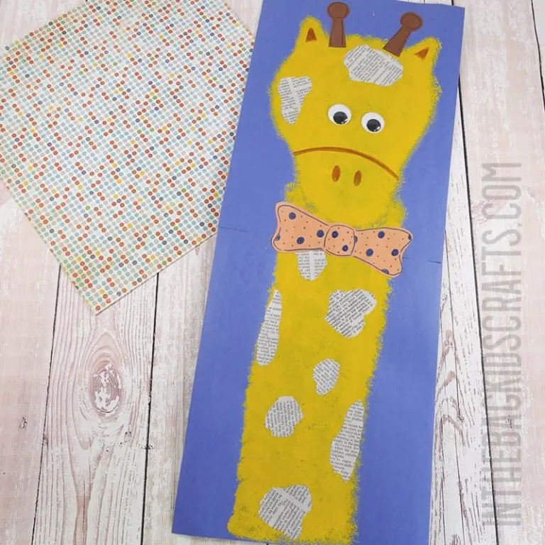 paint and newspaper giraffe craft