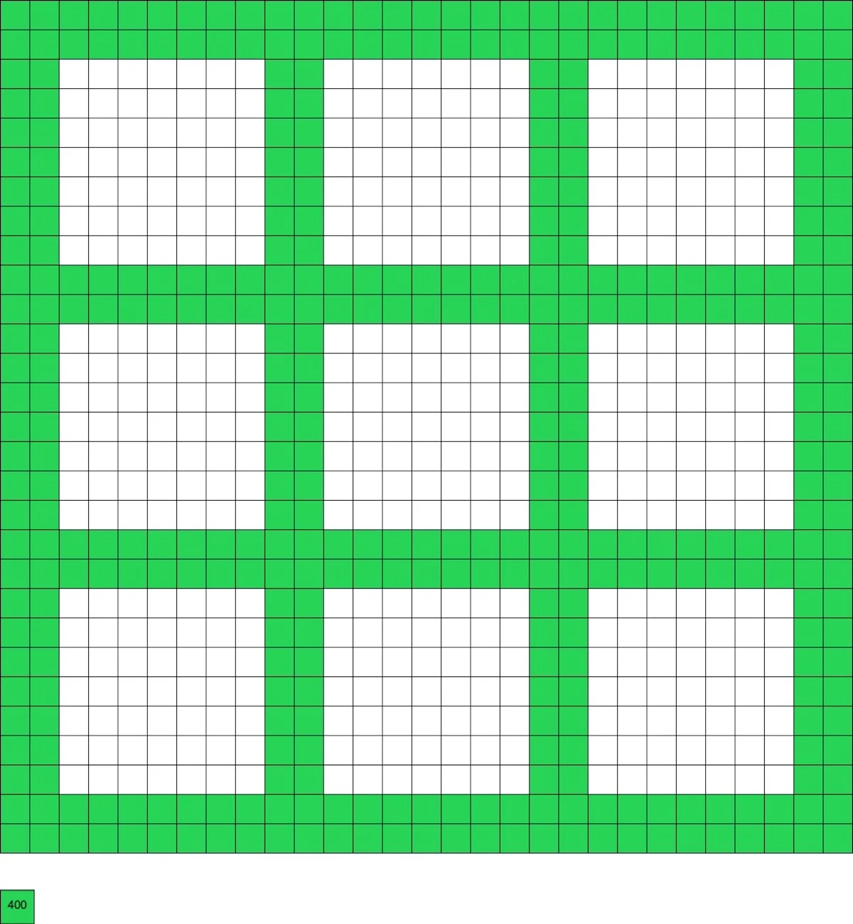 green tic tac toe grid perler pattern
