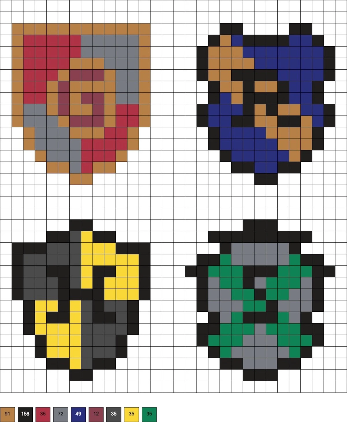 hogwarts perler beads