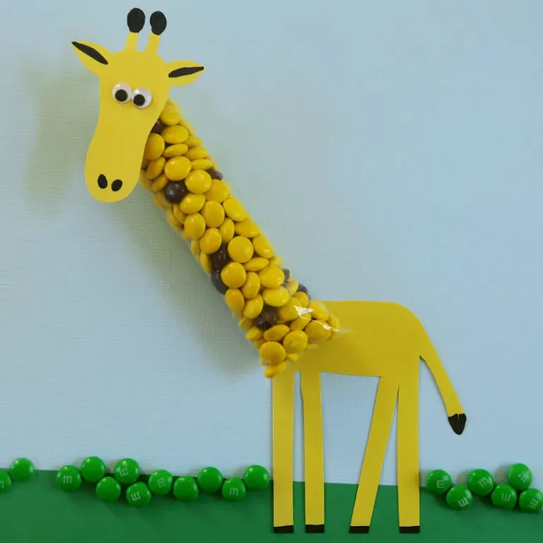 m&m candy giraffe craft or party favor