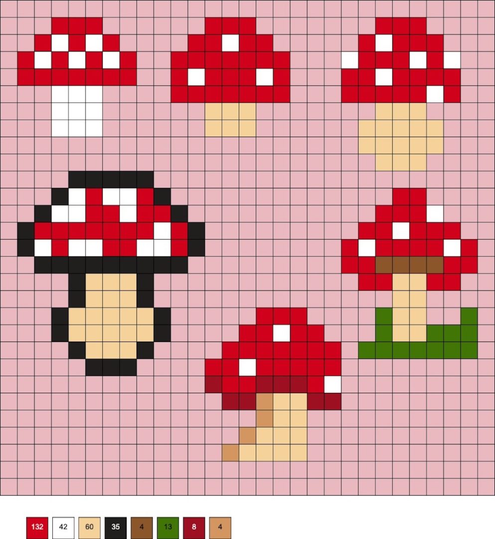 Mushroom Perler Beads (25+ Patterns!) DIY Candy