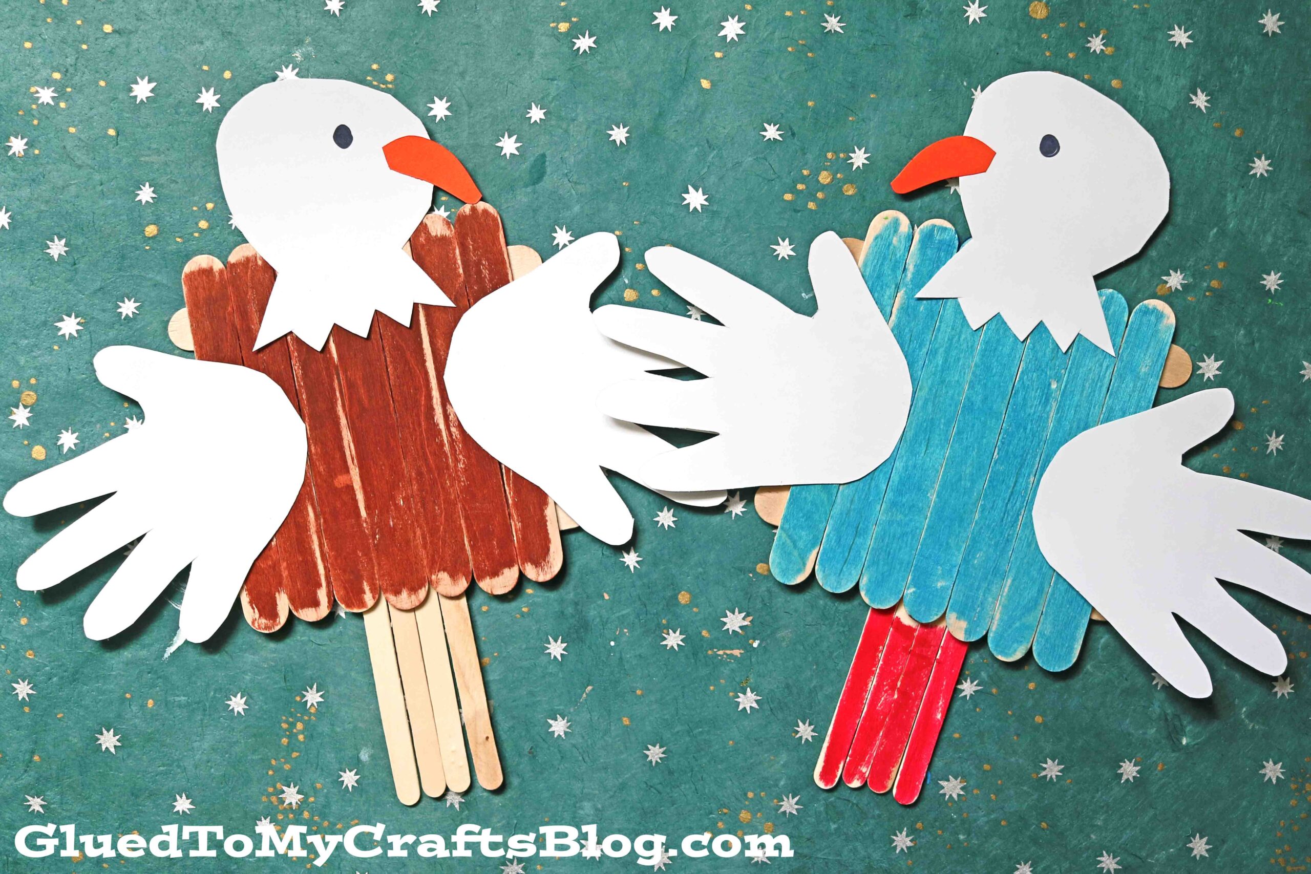 popsicle stick bald eagle kid craft