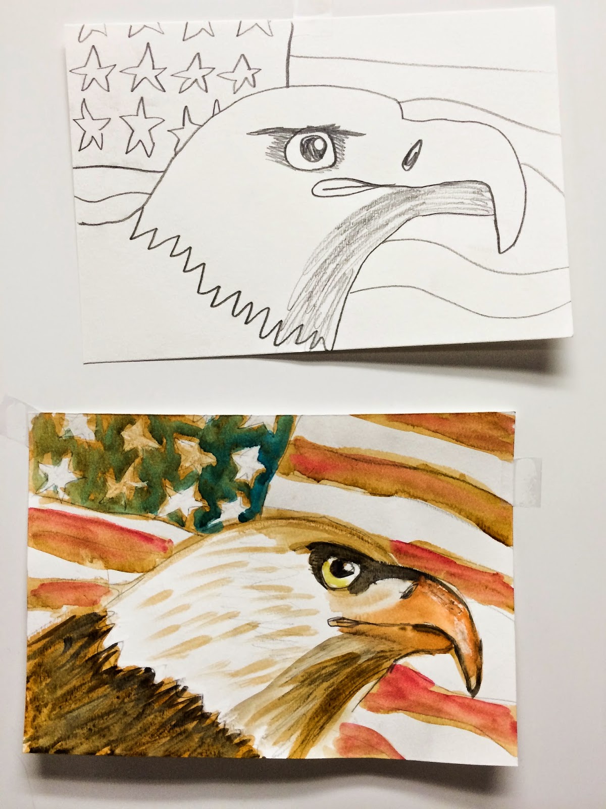 sepia eagle painting