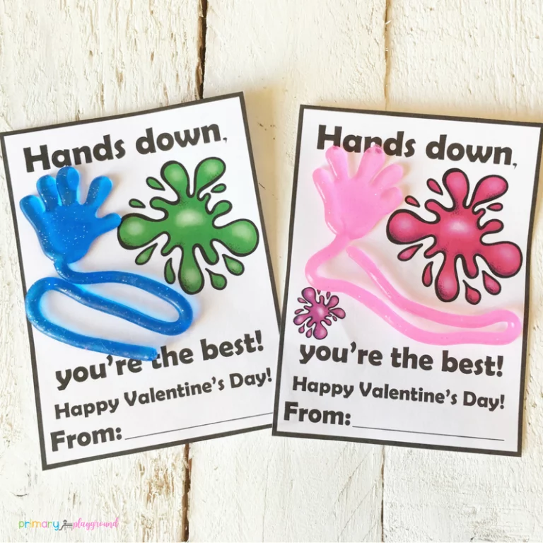 sticky hand valentine cards for the classroom