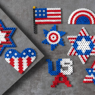 Fourth of July Kids Crafts: Perler Bead DIY Coasters - Merriment Design