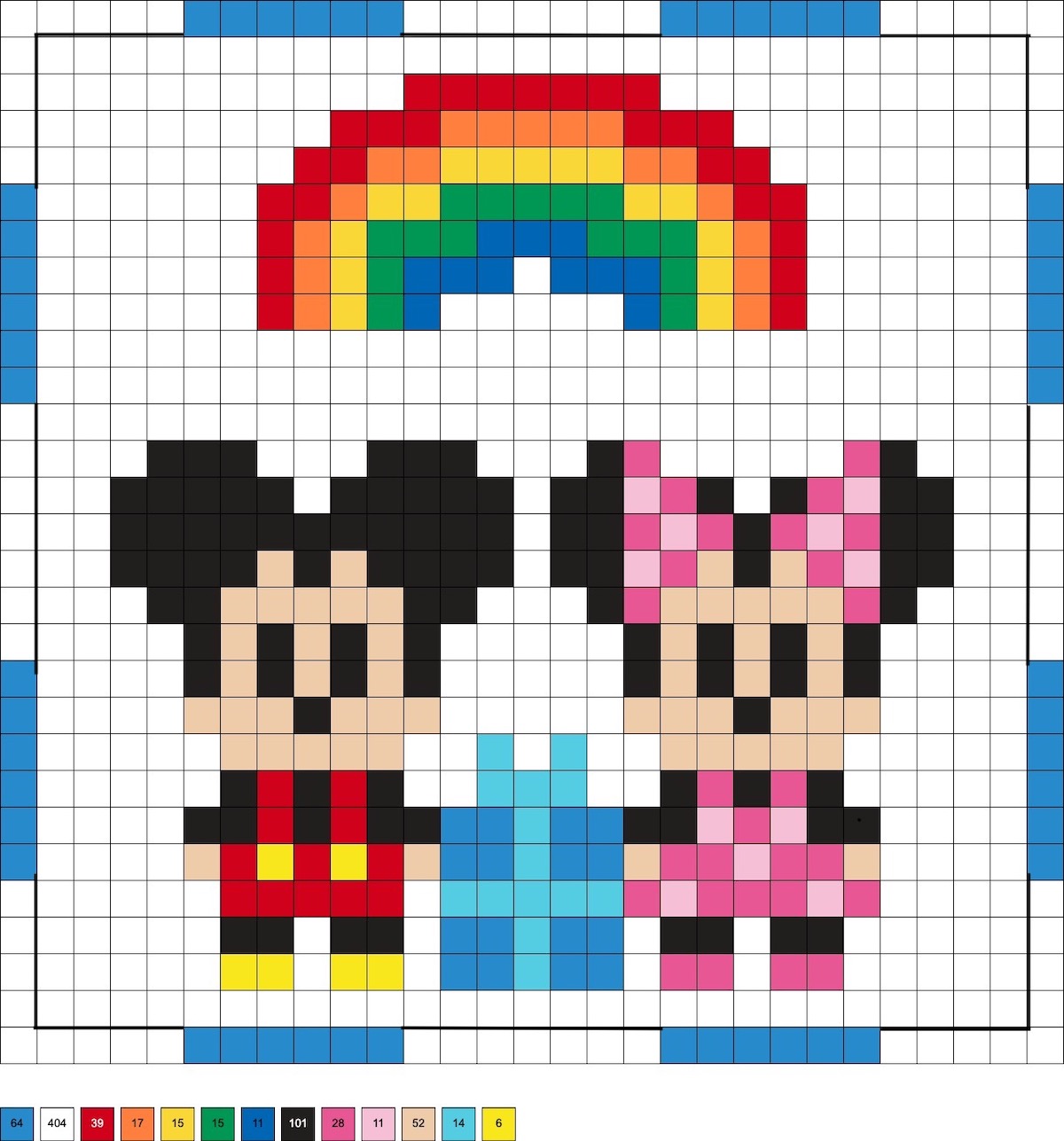 Mickey Mouse perler bead tray pattern