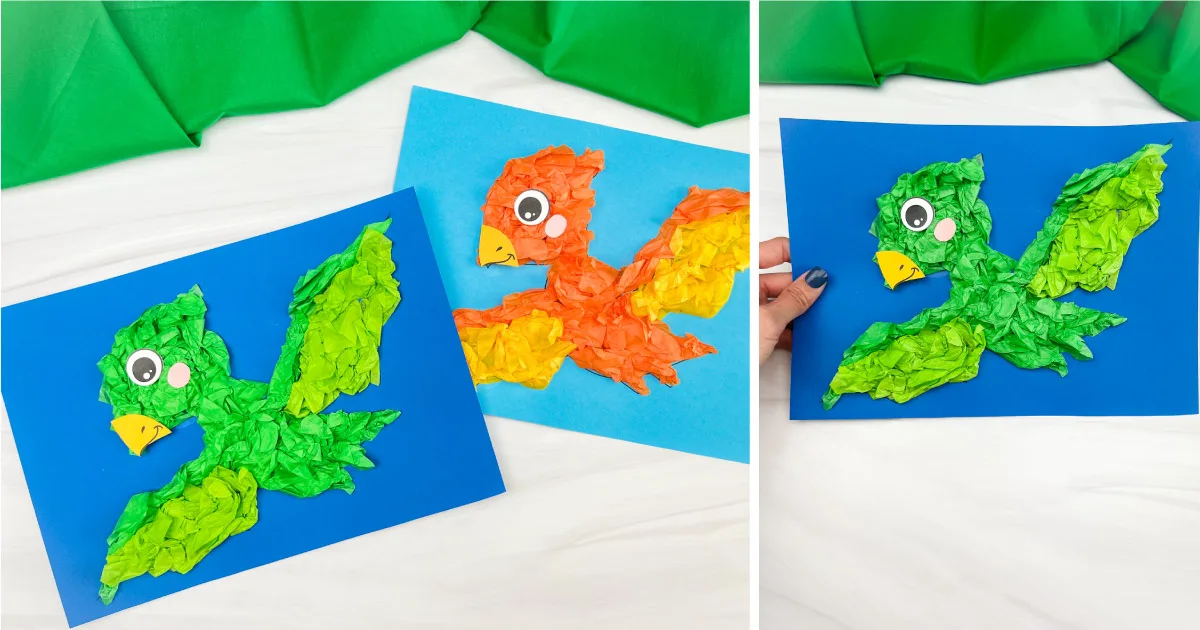 cute tissue paper dinosaur craft