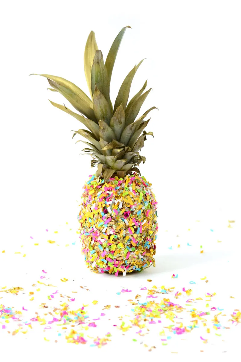 diy confetti pineapple centerpiece for a party