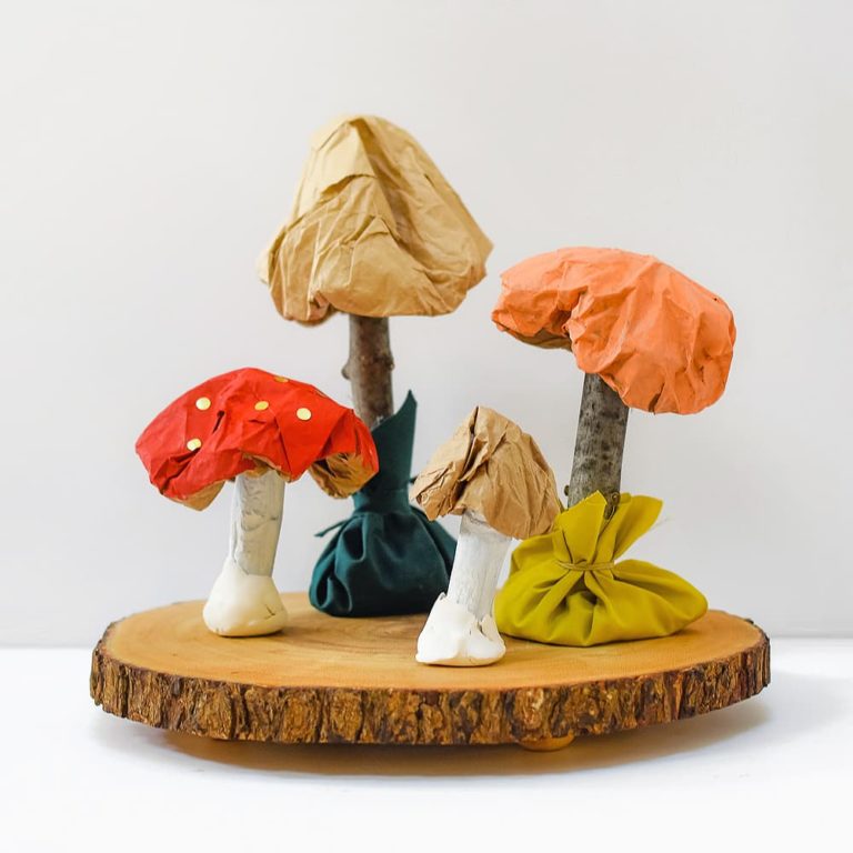 diy paper bag mushrooms