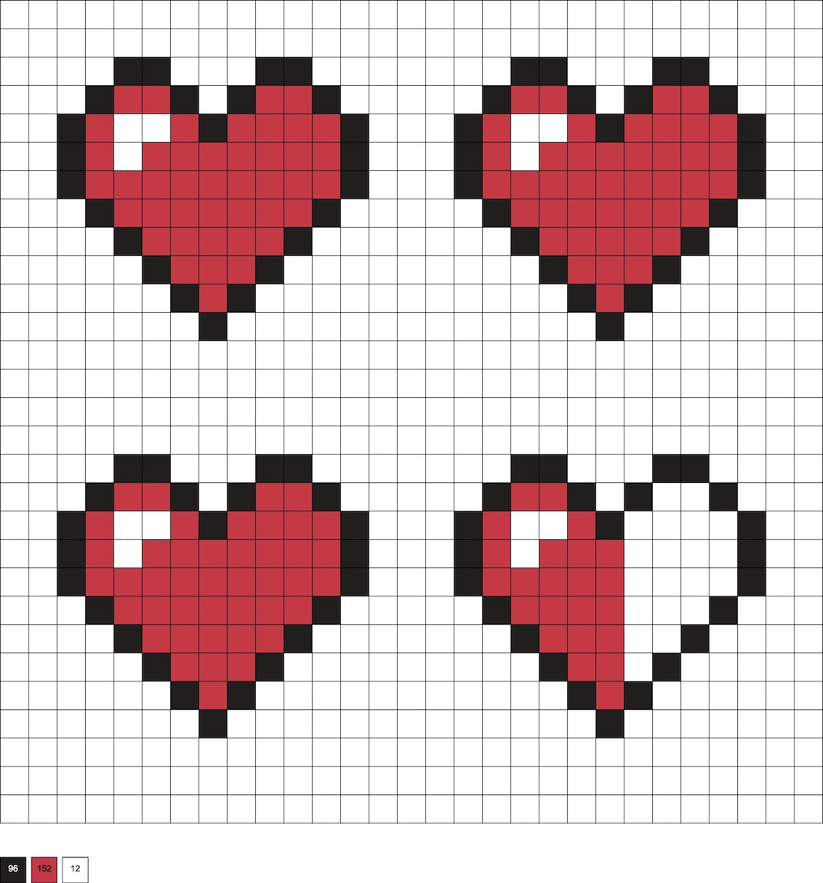 minecraft heart perler beads