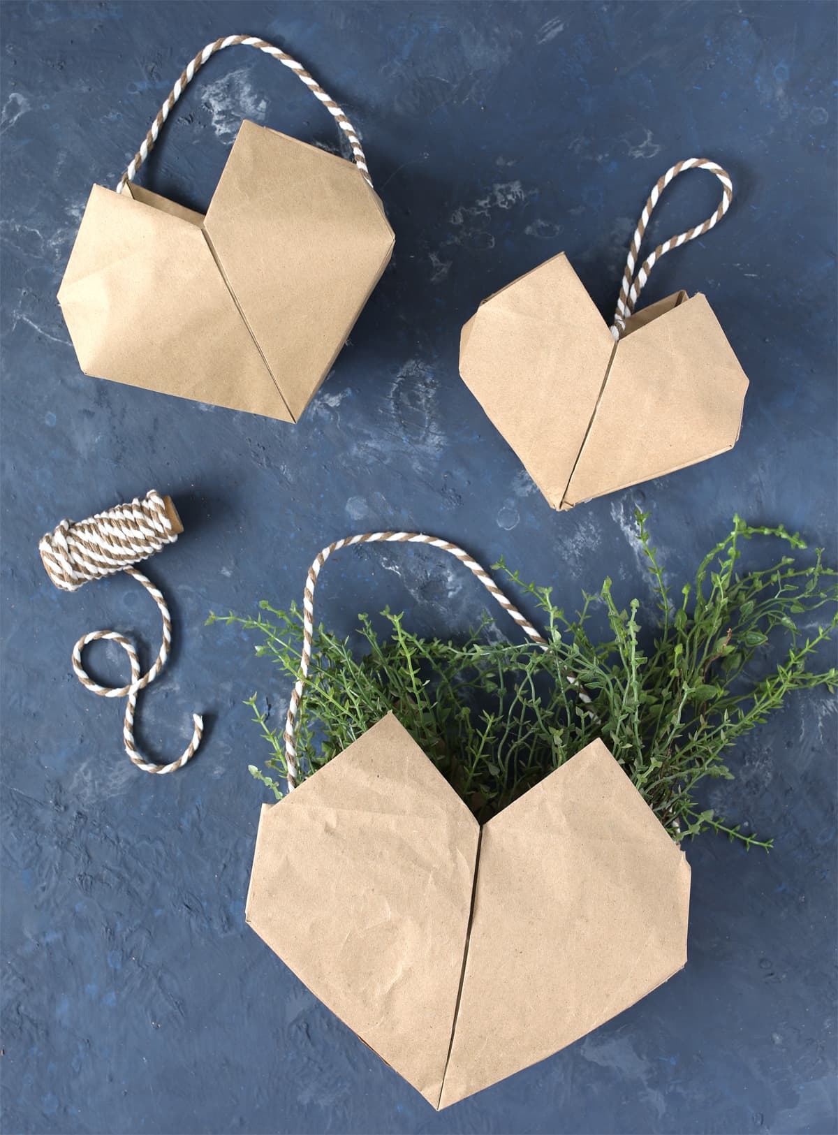 origami heart baskets