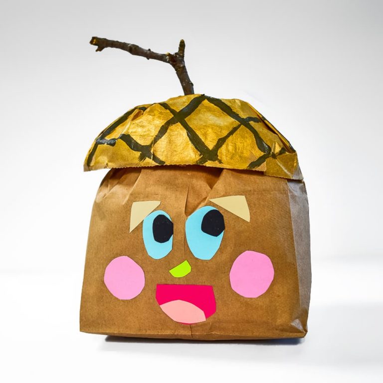 paper bag acorn portraits art projects