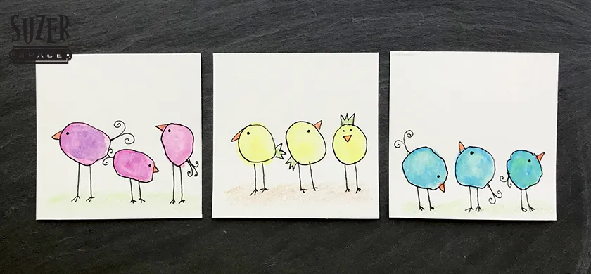 watercolor birds for kids