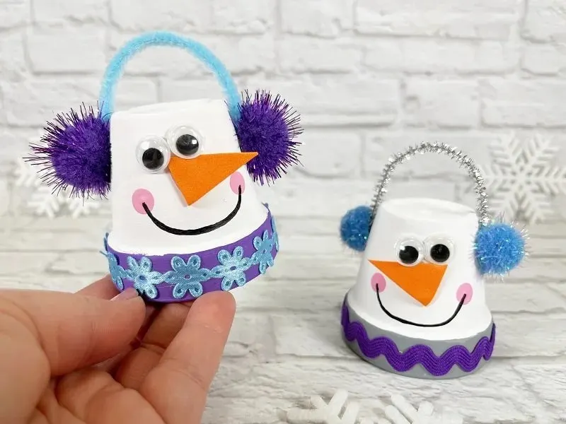 Dollar tree christmas crafts clay pot snowman