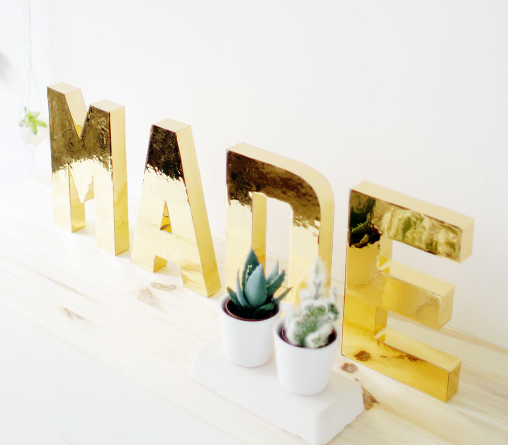 diy gold letters