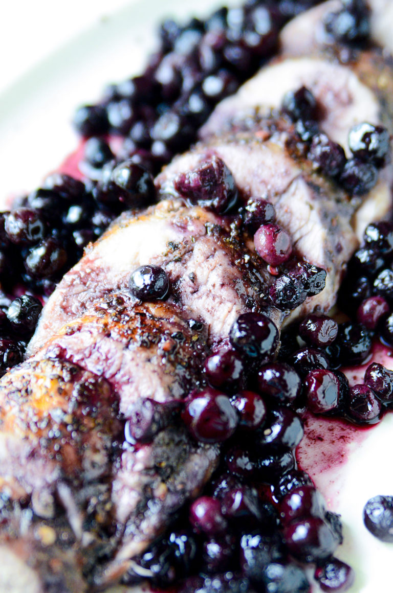 pork loin with blueberry sauce