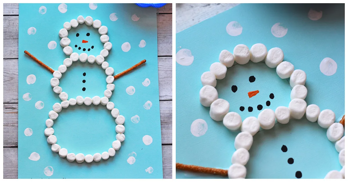 use marshmallows to make a snowman