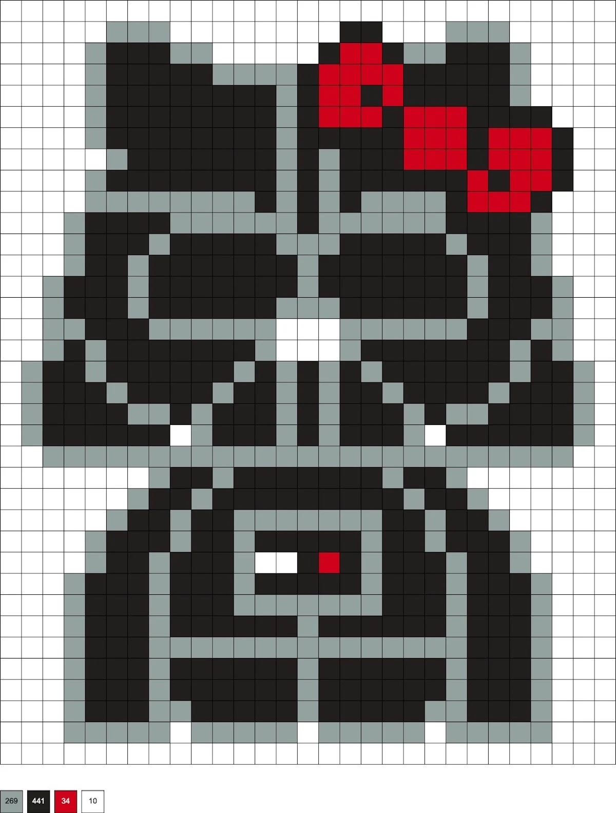 Darth Vader Hello Kitty hama bead pattern