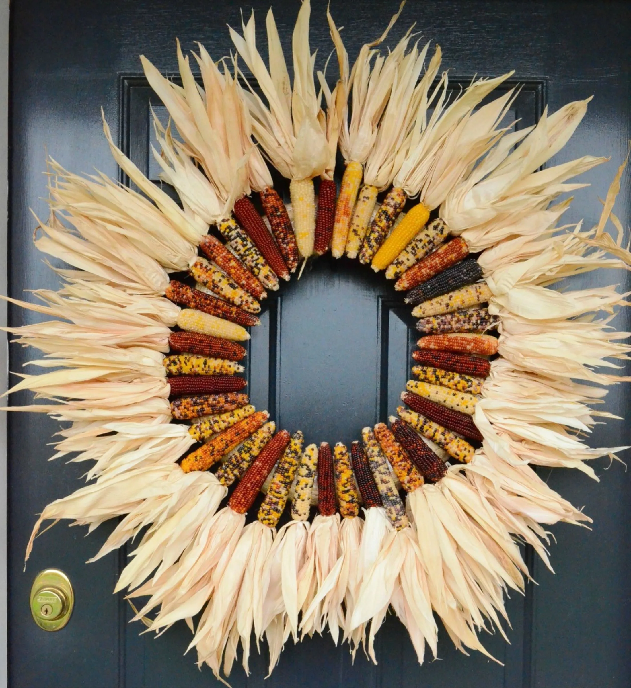 Indian corn wreath DIY thanksgiving