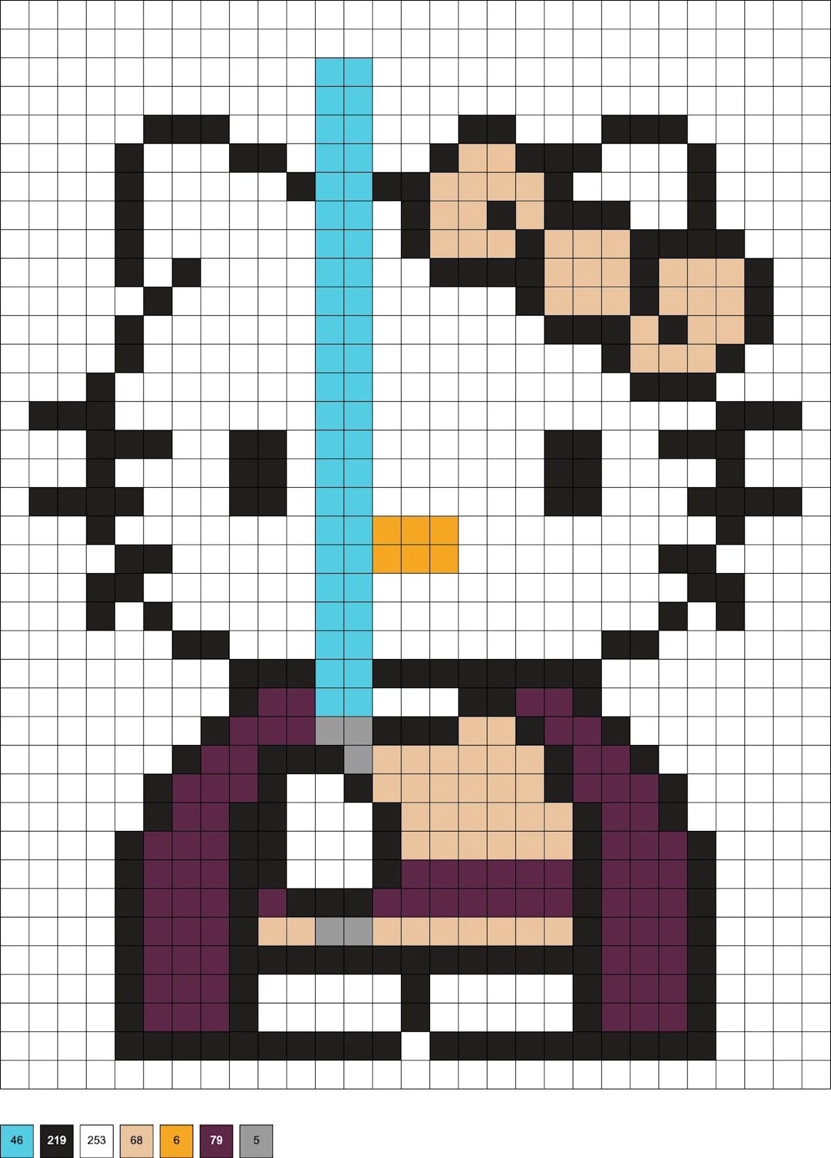 Obi Wan Kenobi Hello Kitty hama beads