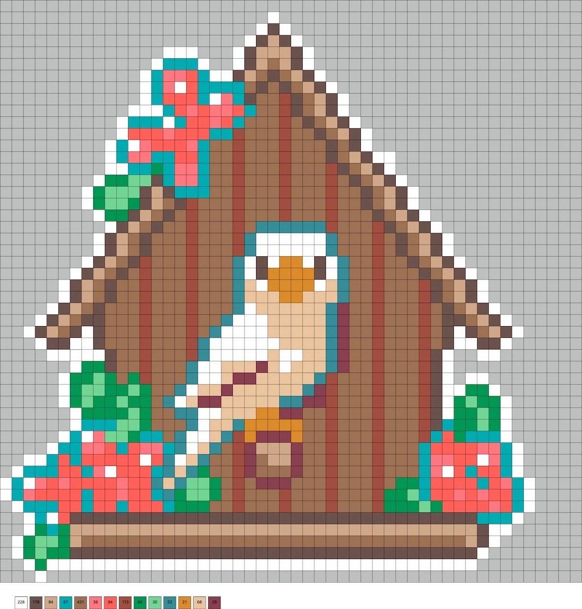 bird in birdhouse perler beads