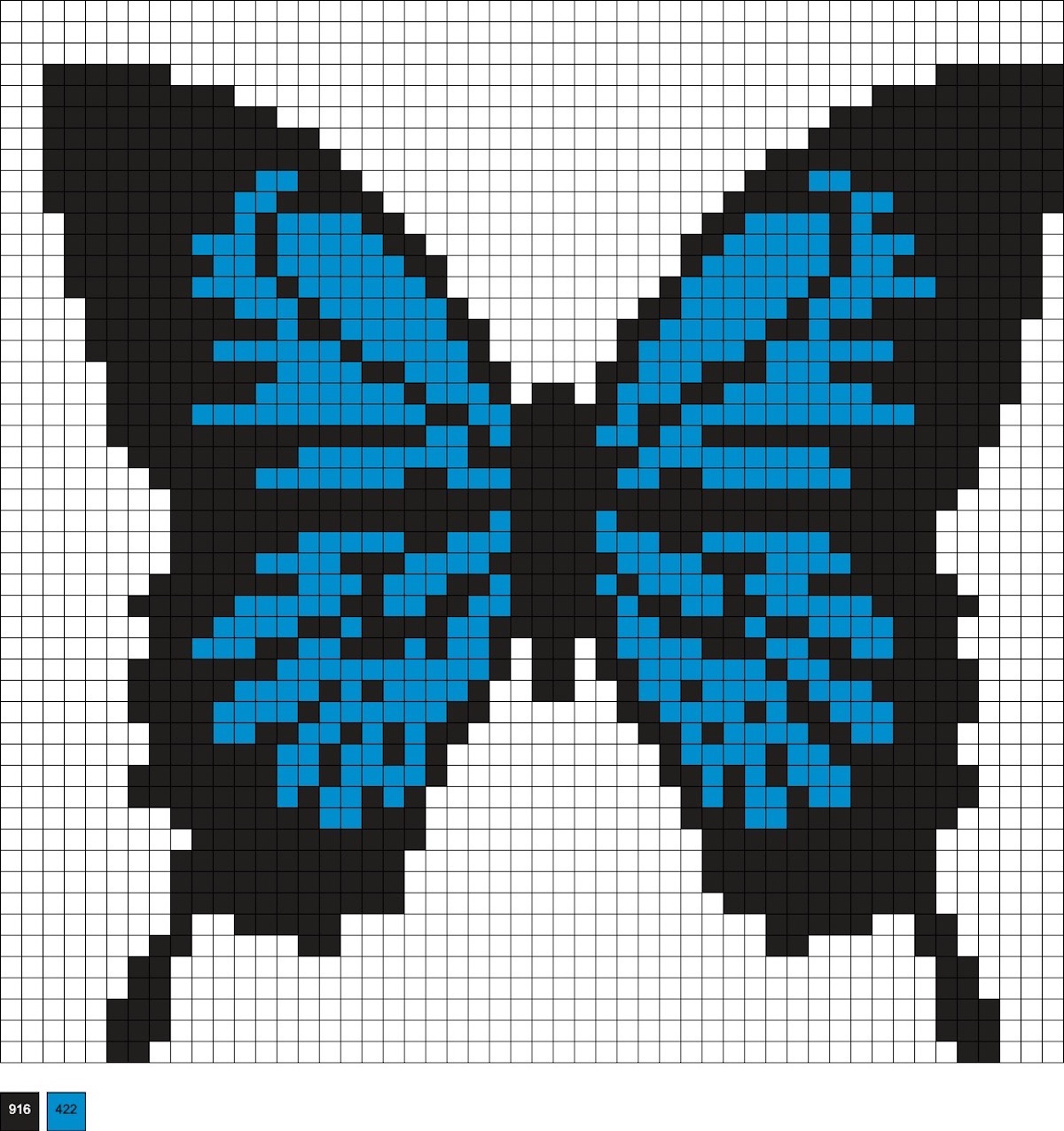 blue butterfly perler beads