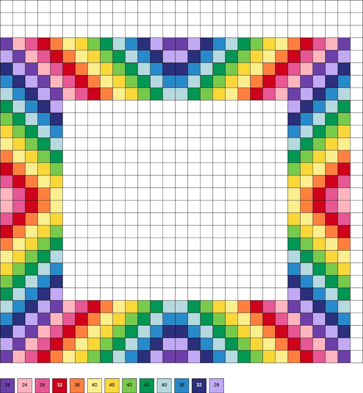 easy rainbow perler bead frame