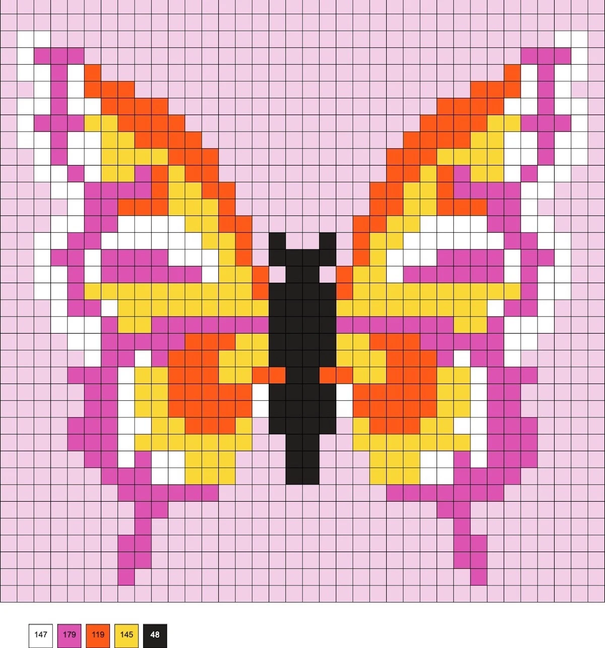 Purple Butterfly Beads (48)