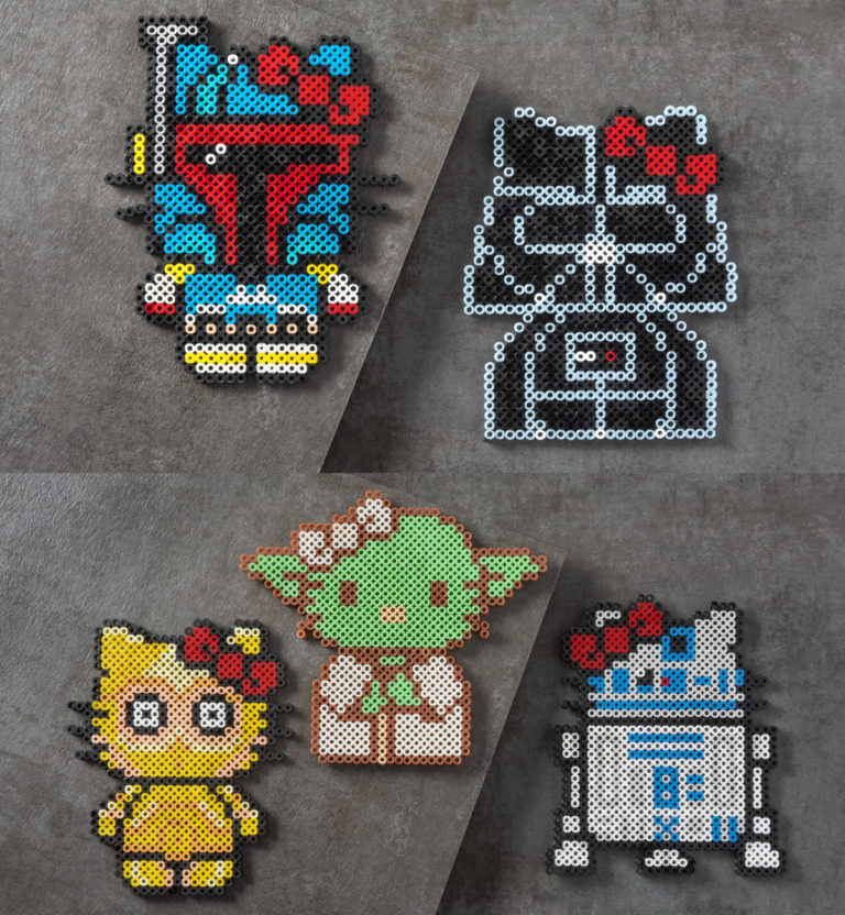 hello kitty star wars perler beads feature image