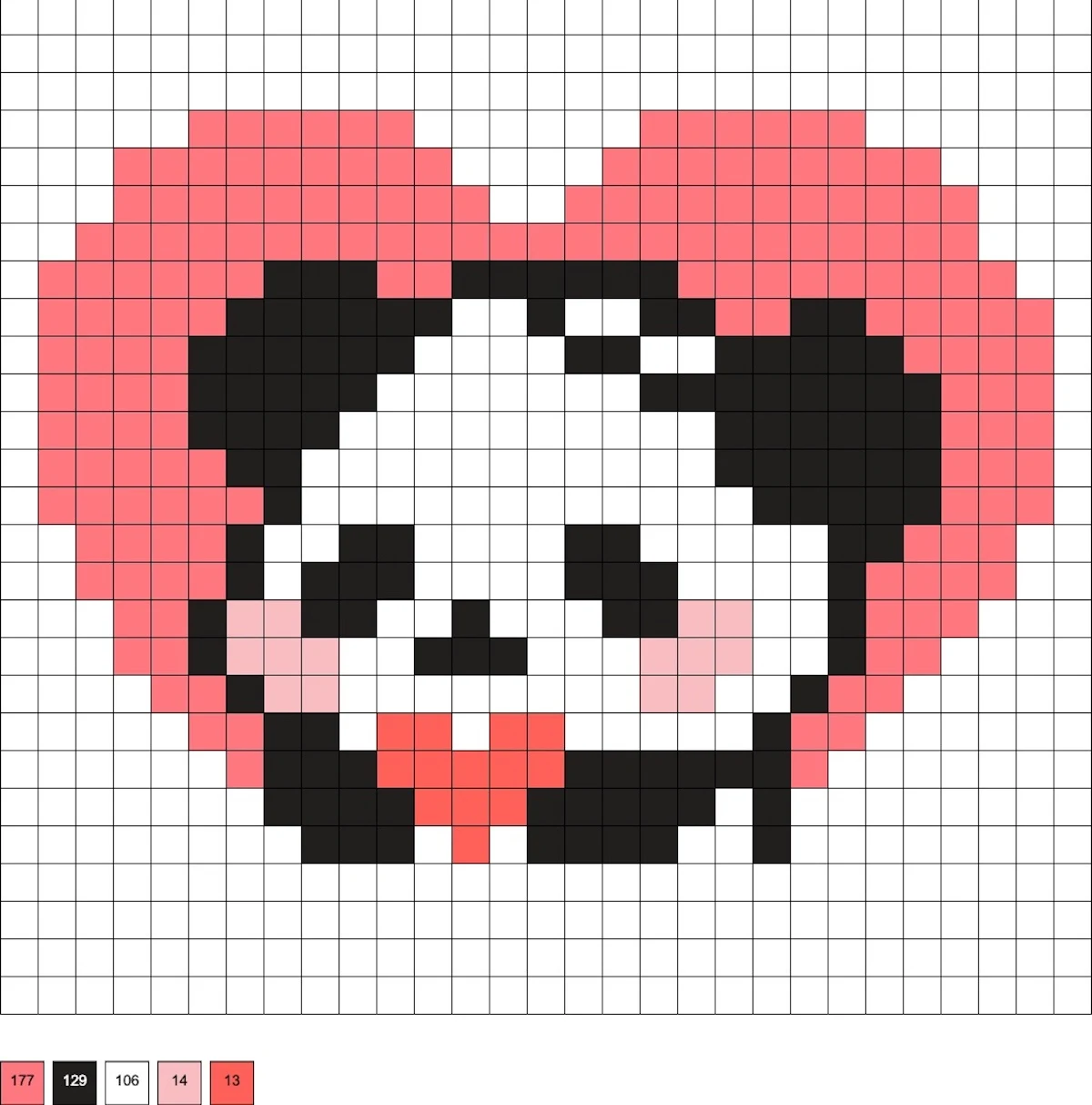 panda in a heart holding a heart