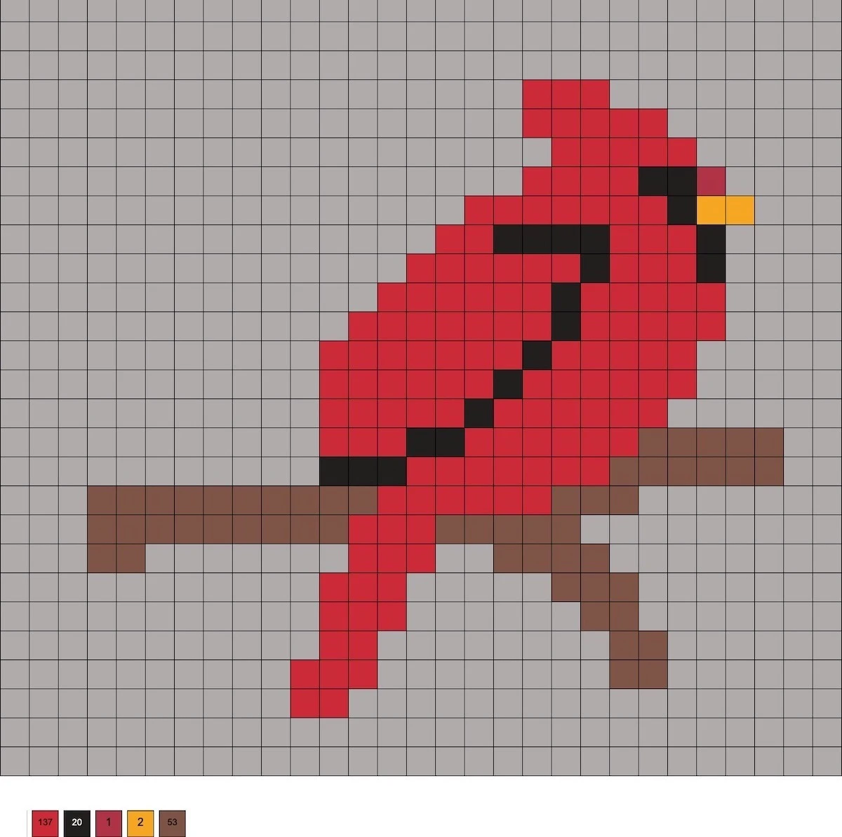 perler bead cardinal