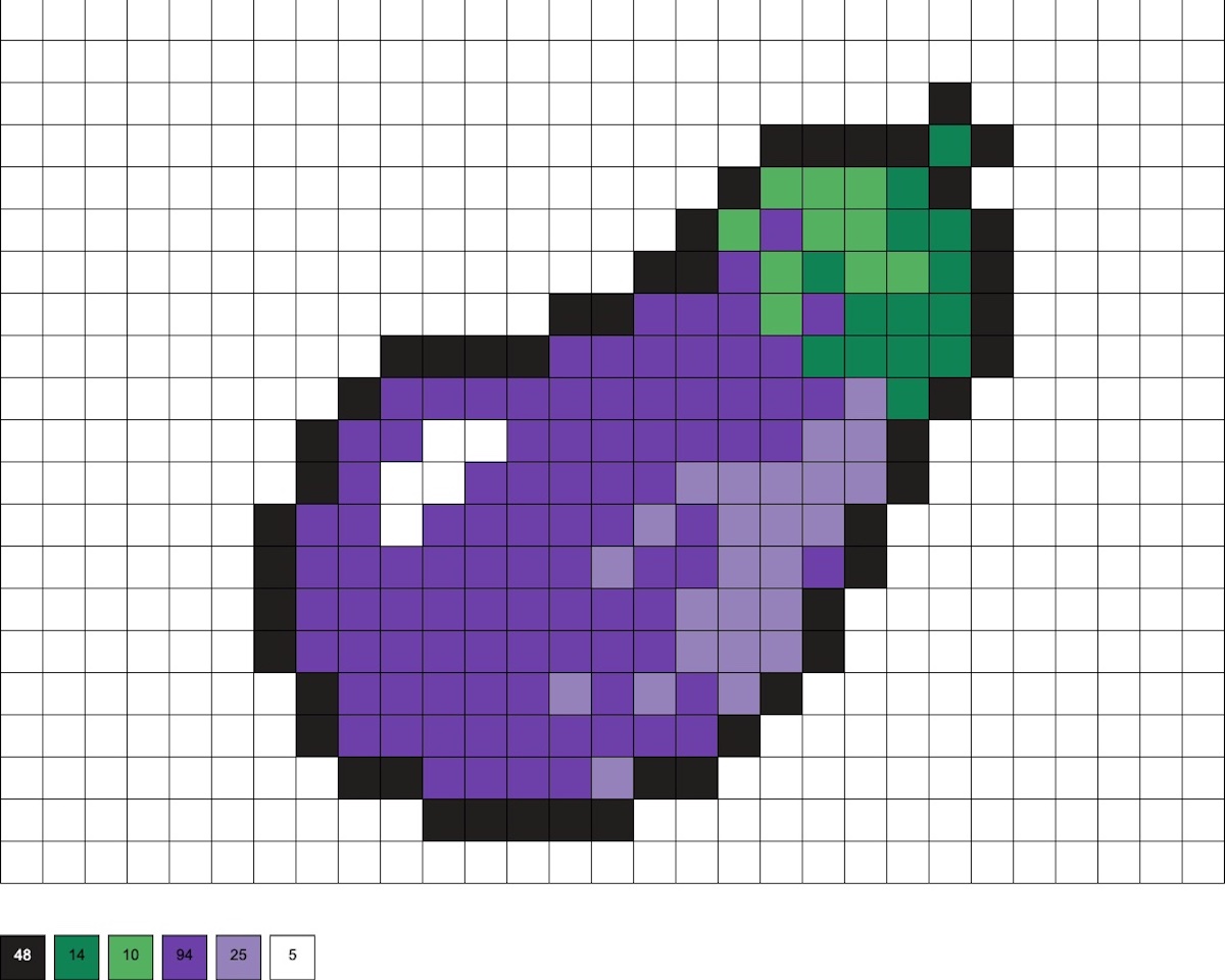 perler bead eggplant