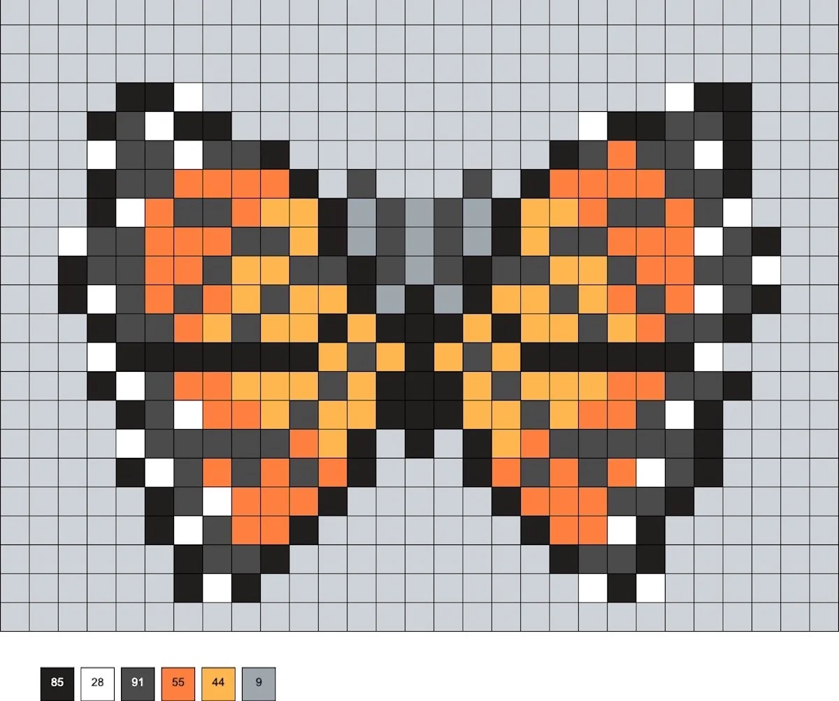 perler bead monarch butterfly