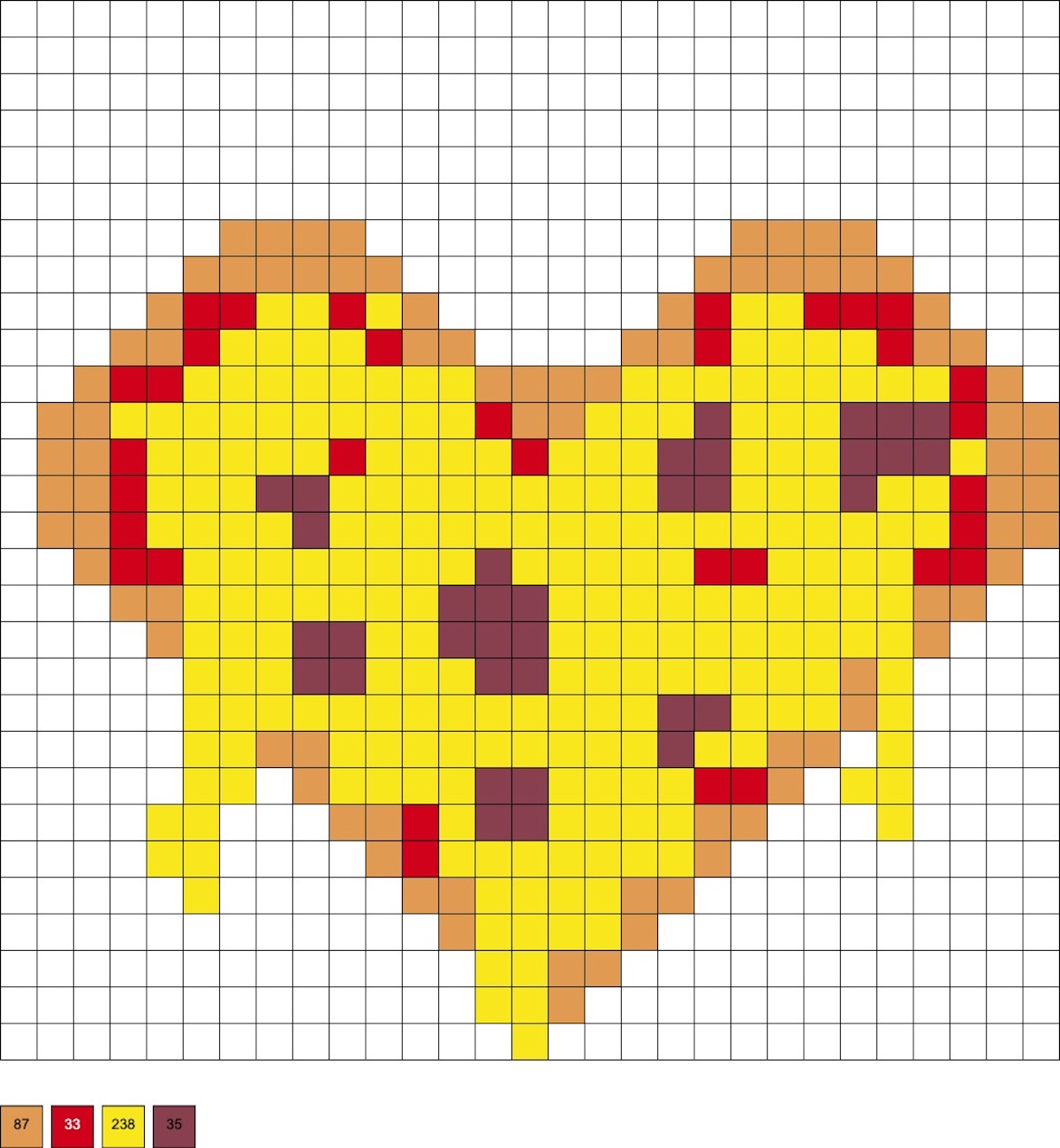 pizza heart perler beads