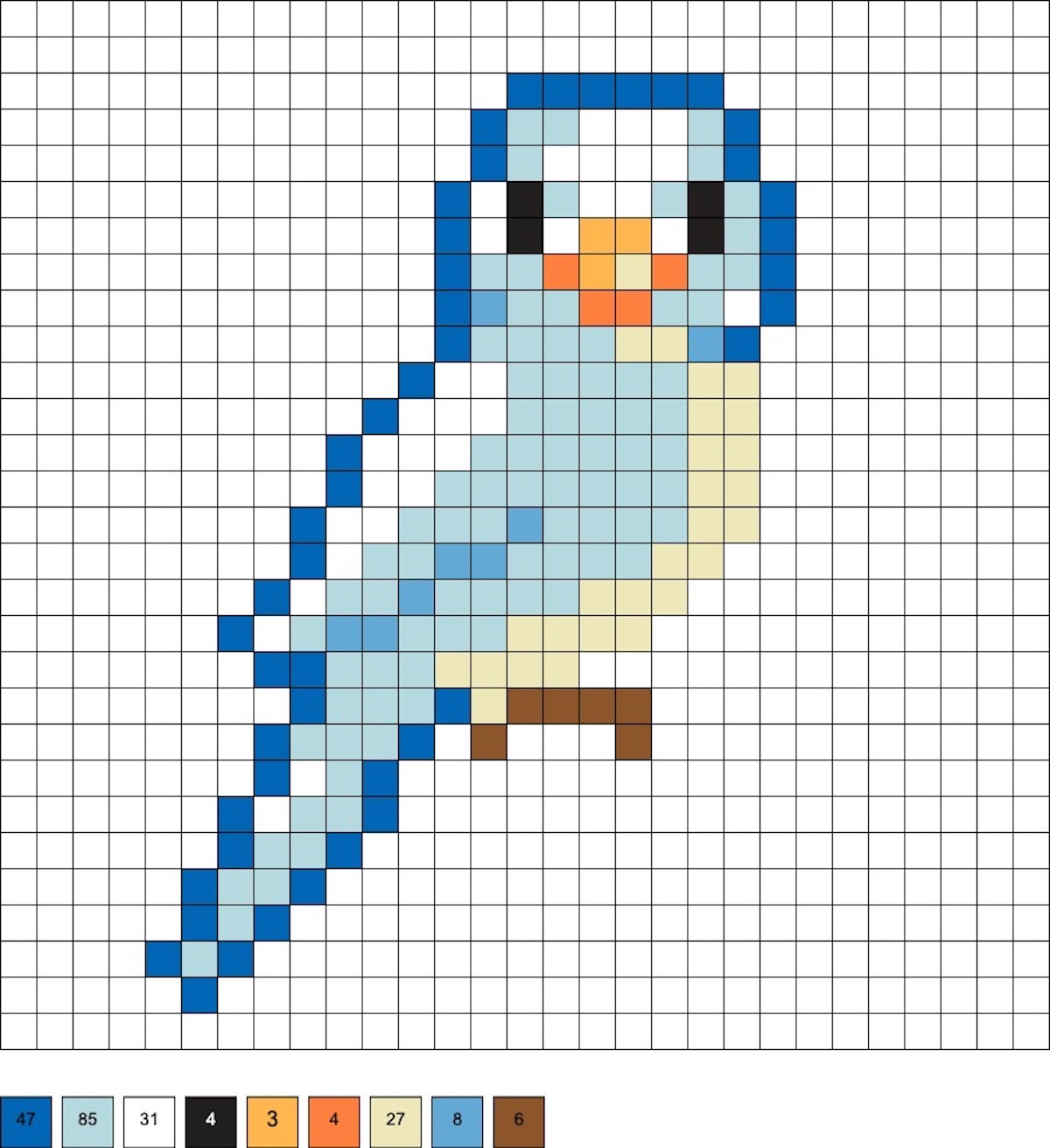 pretty blue bird fuse beads