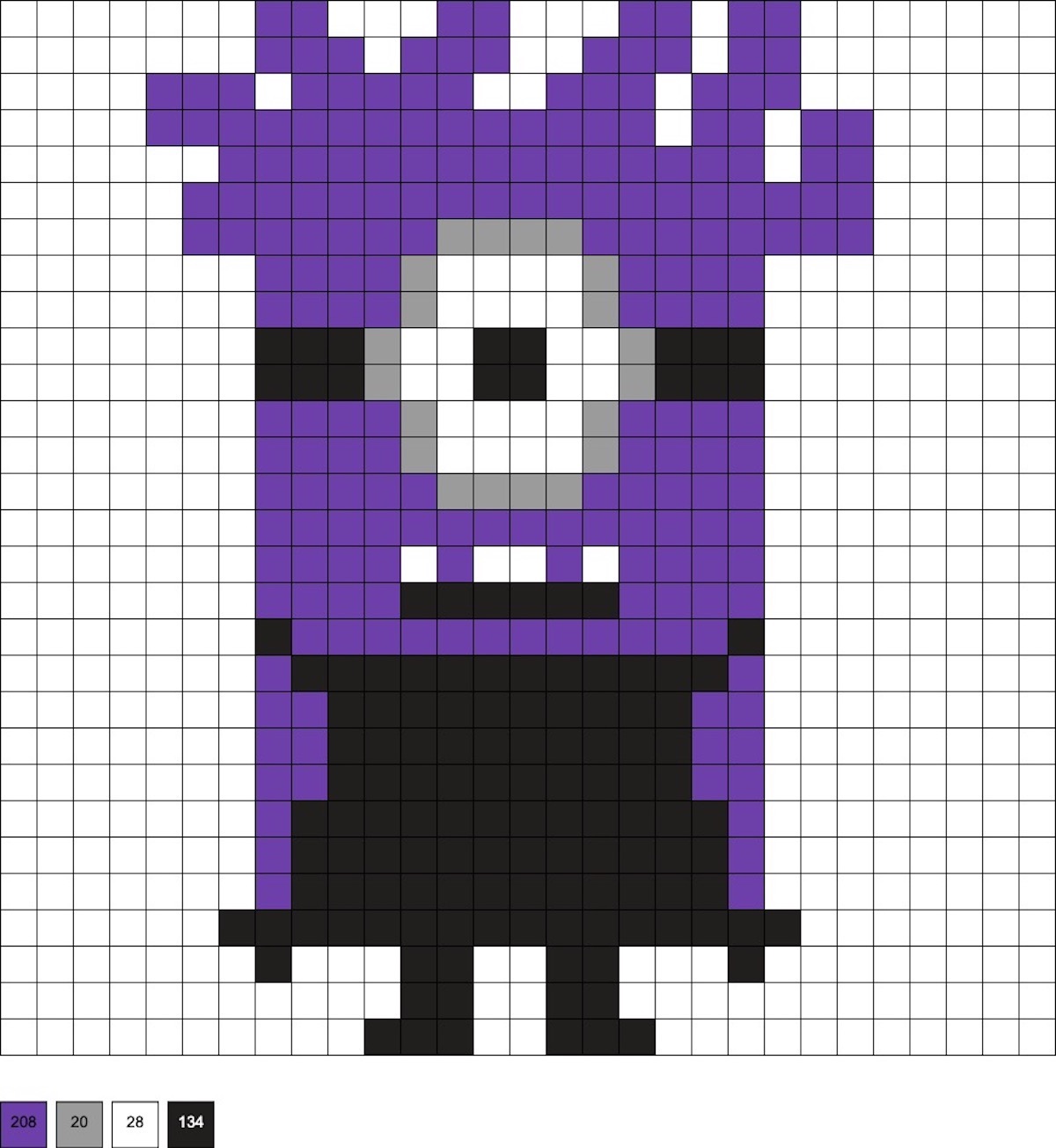 purple minion hama beads