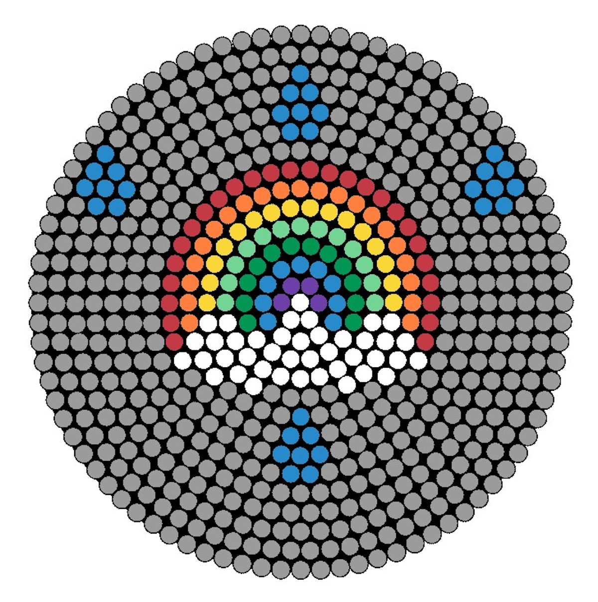 rainbow iron beads
