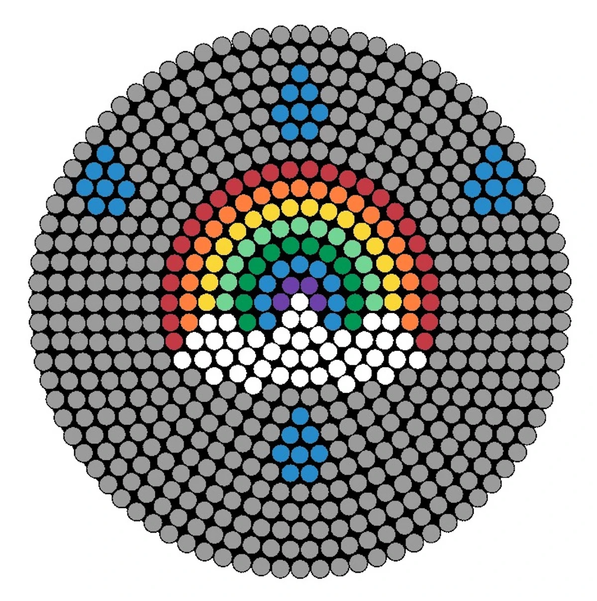 rainbow iron beads