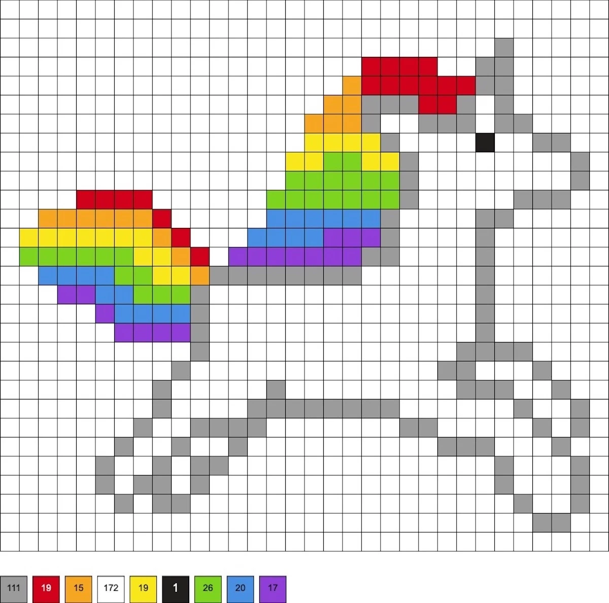 rainbow unicorn perler beads