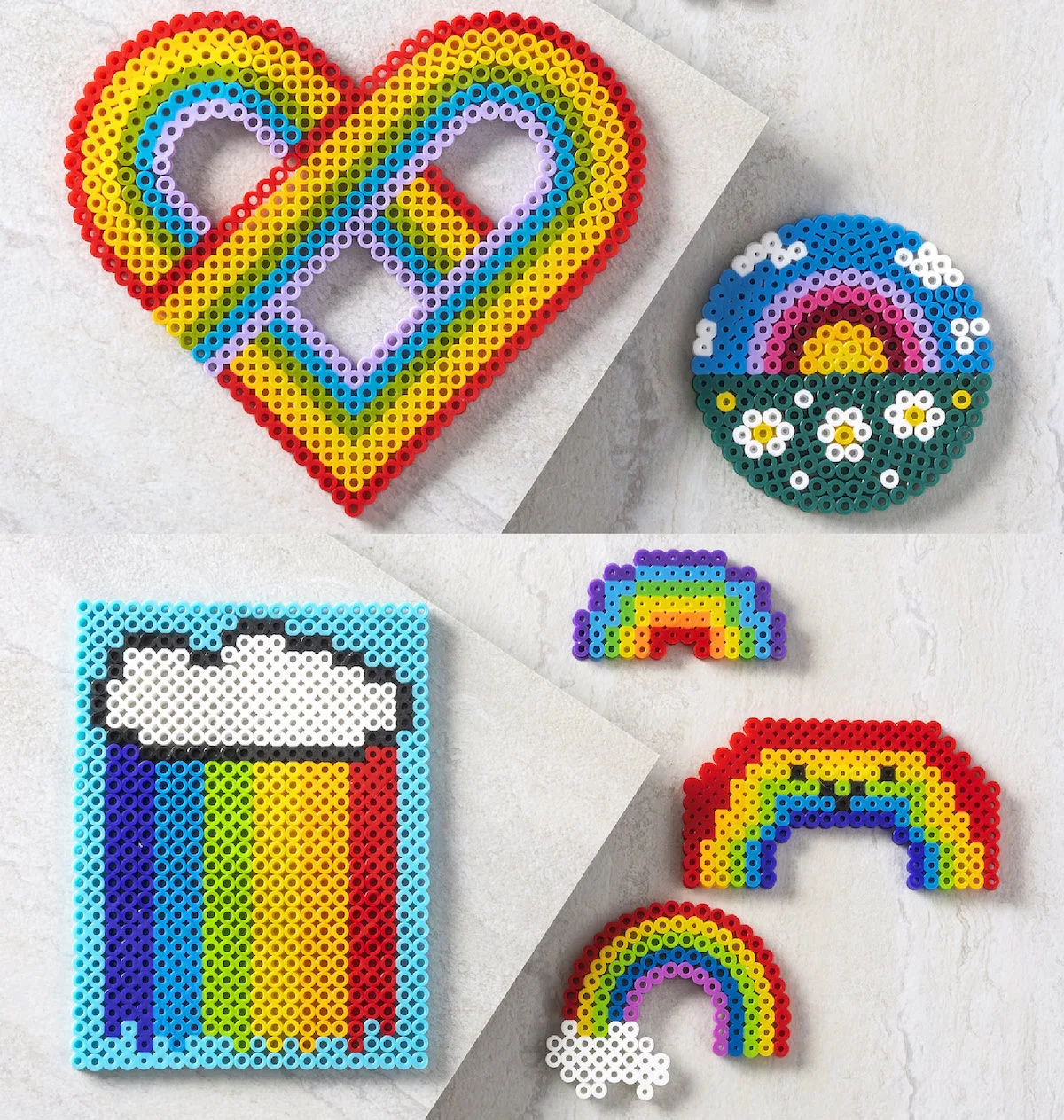 Rainbow perler beads feature image