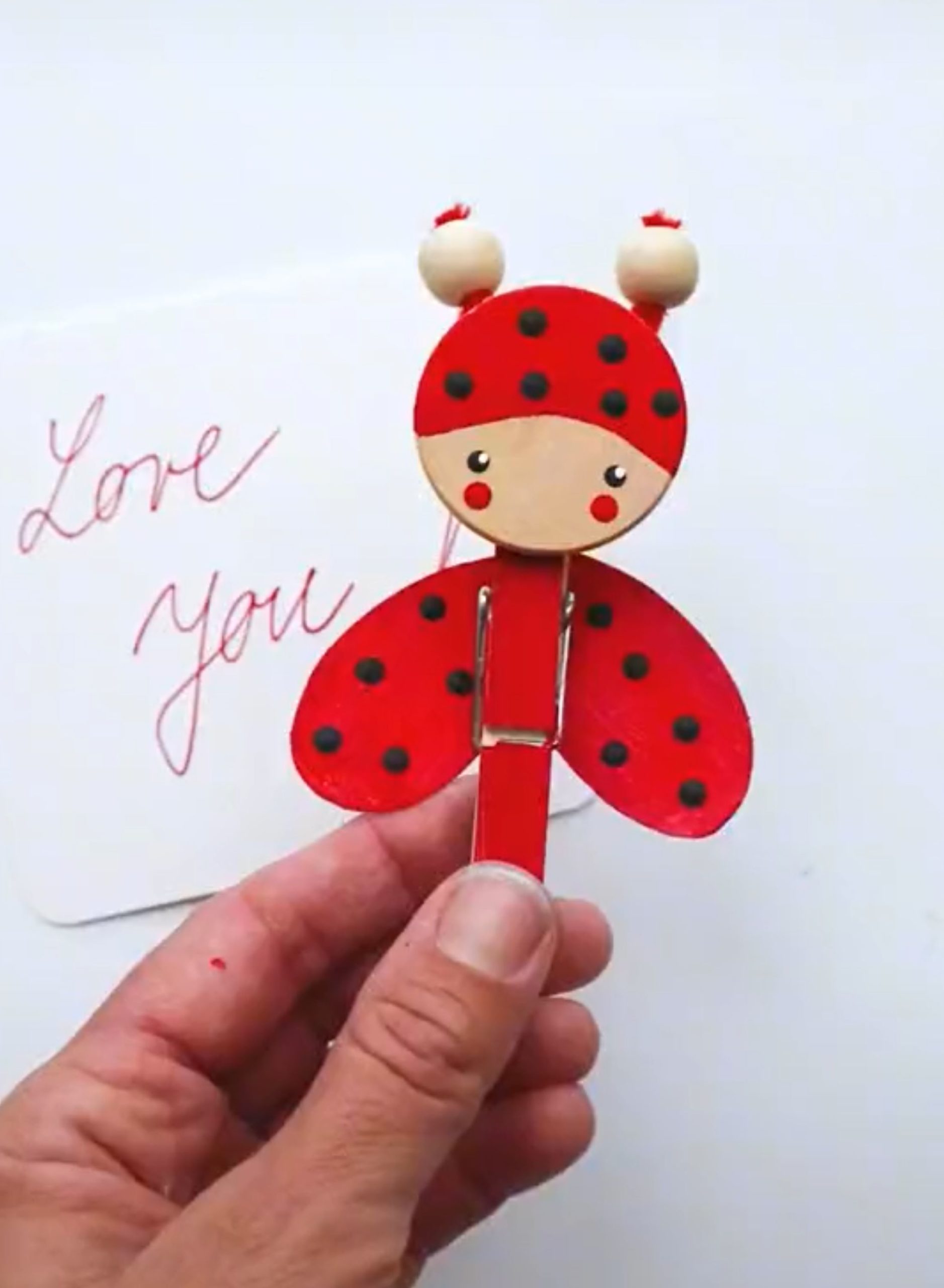 clothespin ladybug craft