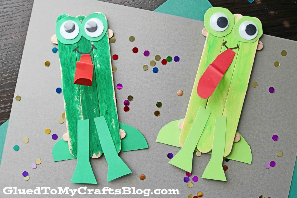 craft stick frog kid craft idea