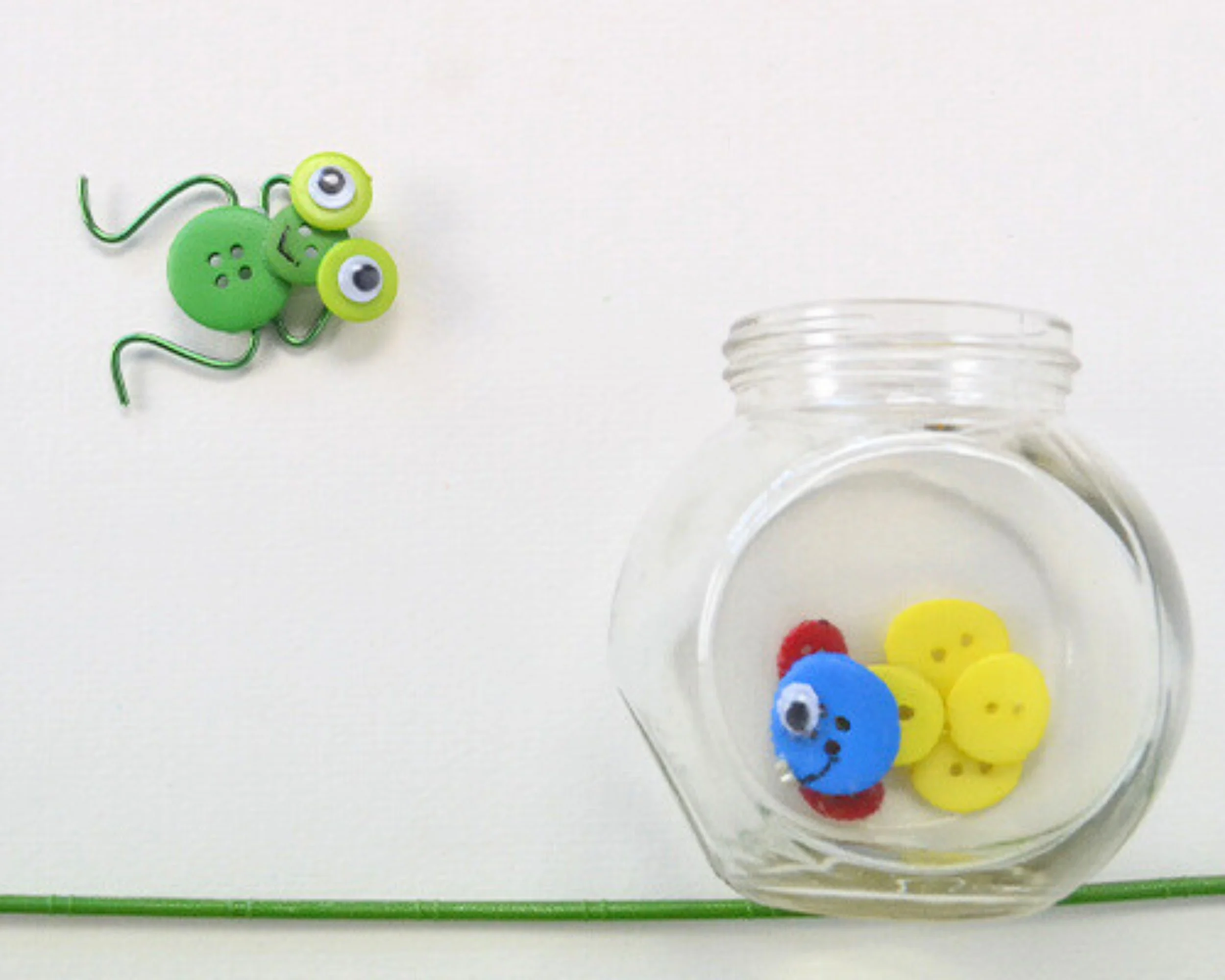 cute button frog and fish tutorial