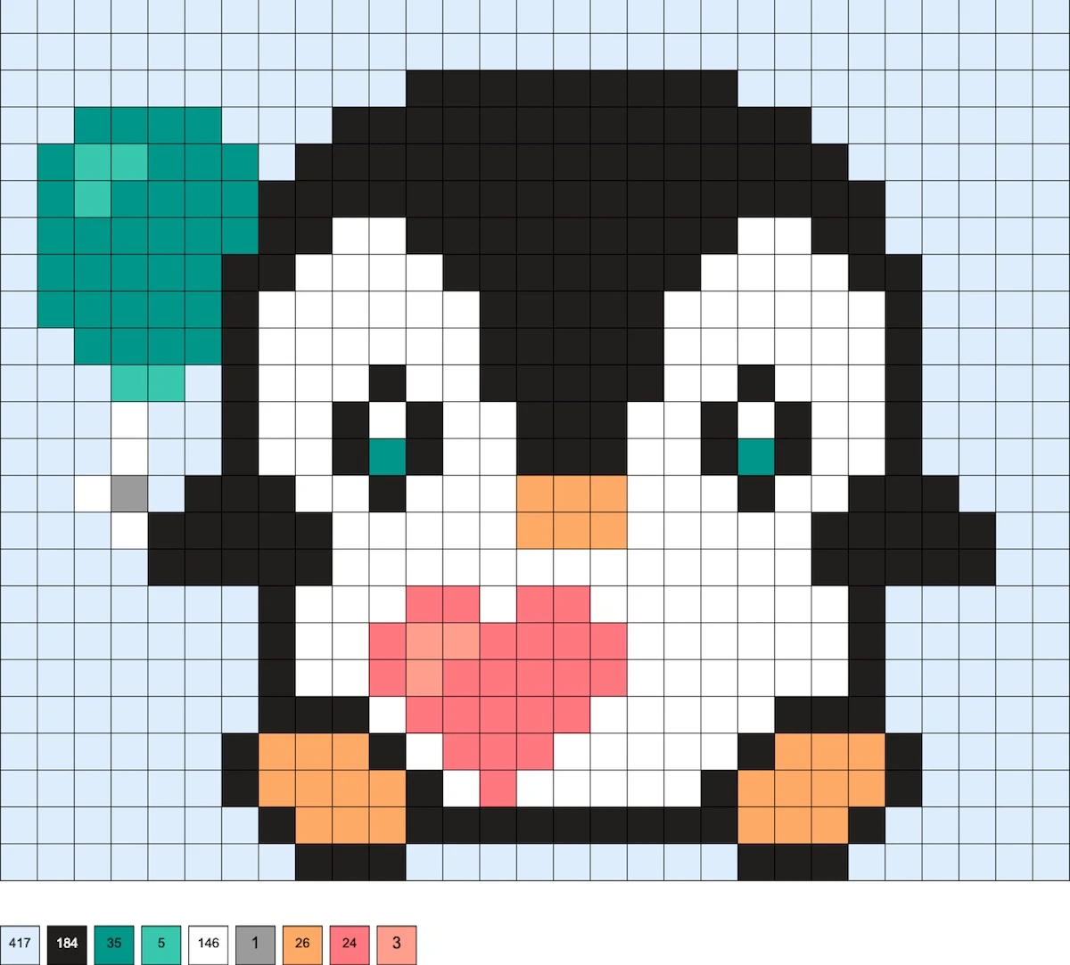 hama bead penguin pattern
