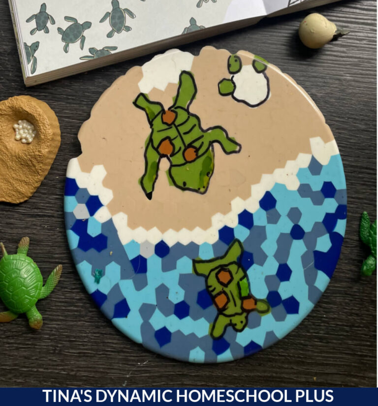 Fun and Easy Mosaic Art Sea Turtle Activity For Kids