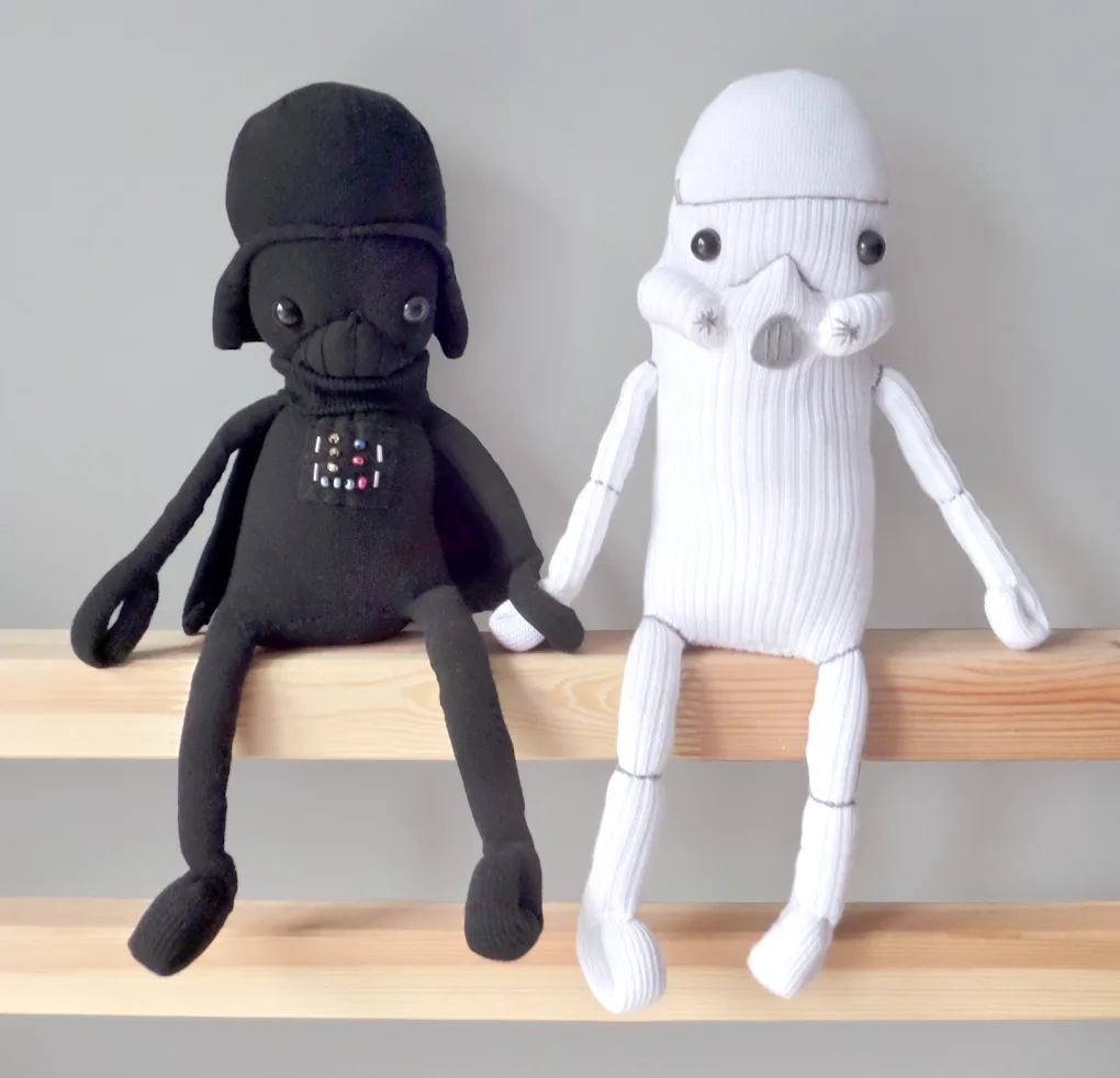 diy sock darth vader and stormtrooper tutorials