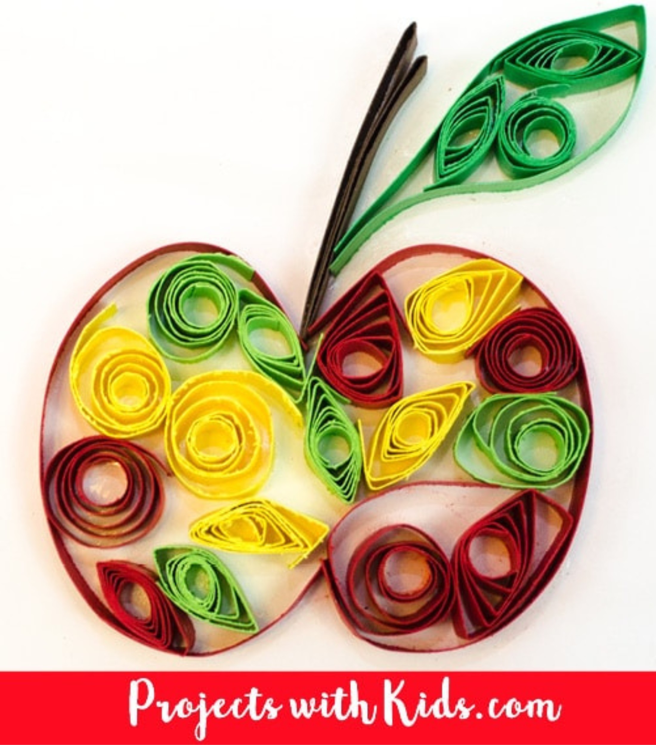 easy quilling apple for fall