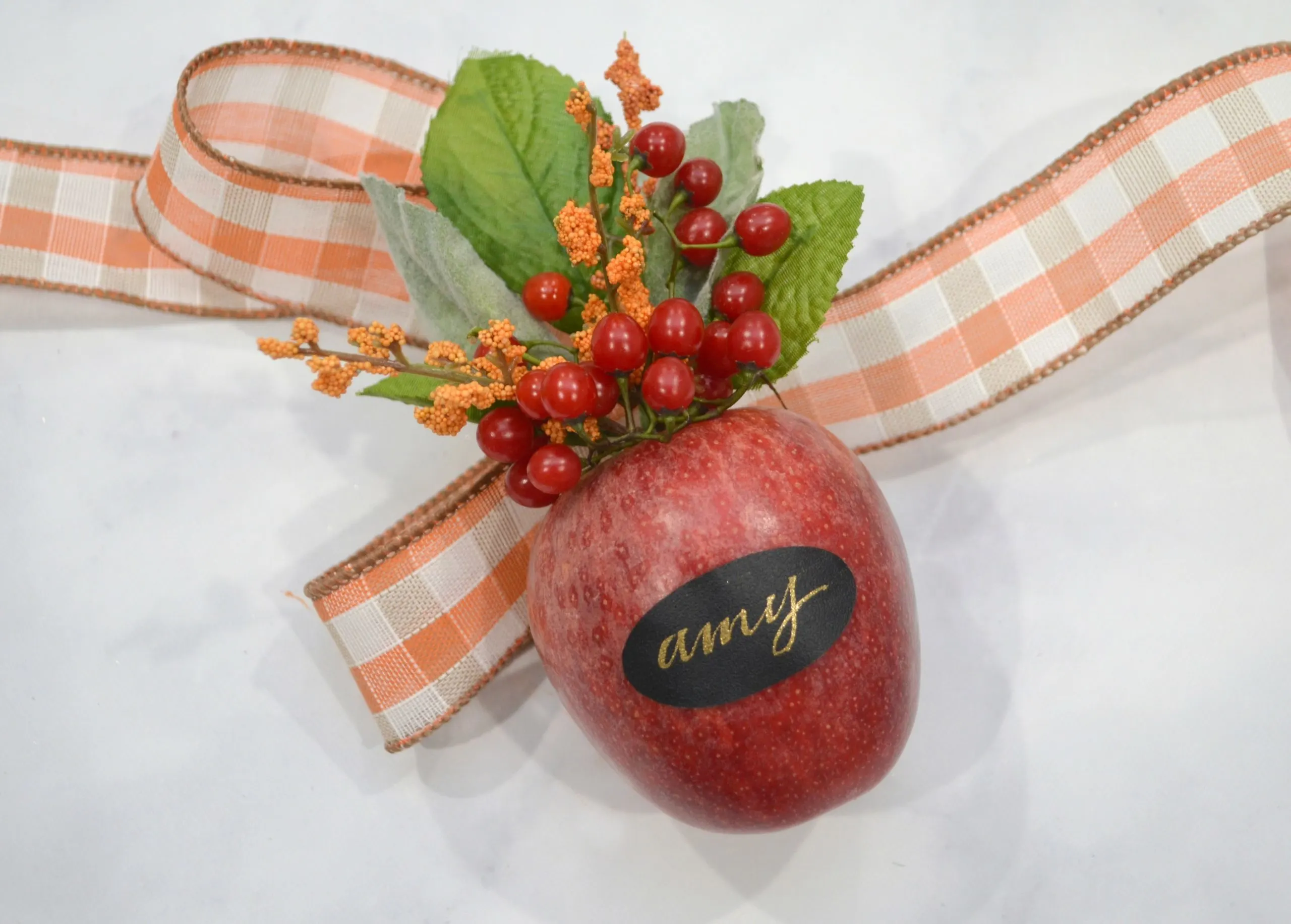 fall apple place card diy